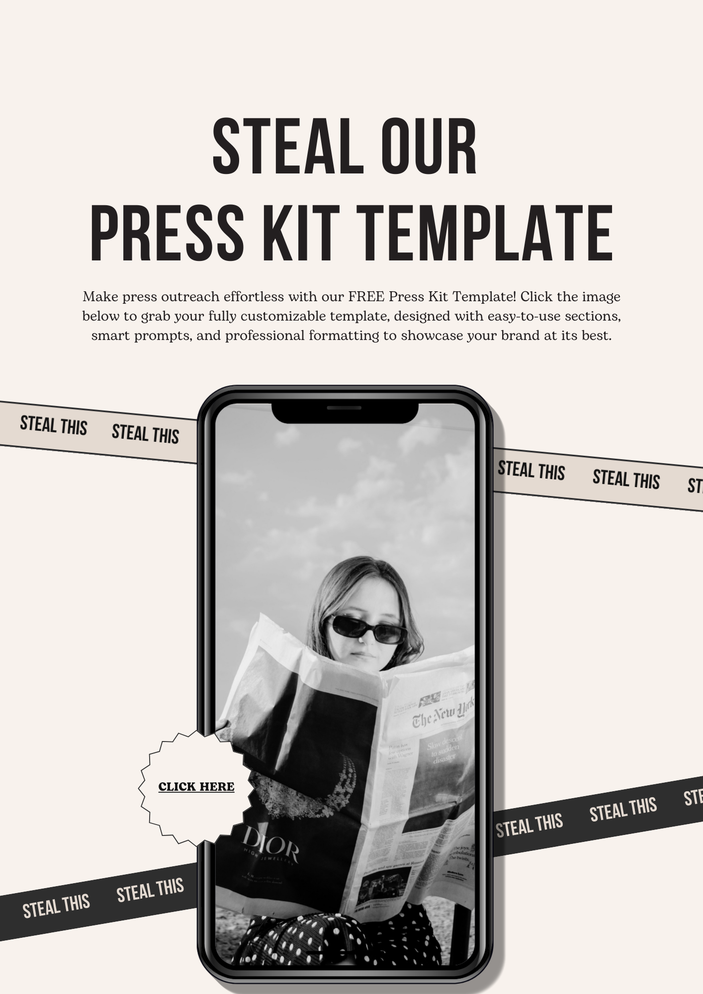 Press Kit Template – Editable & Customizable Digital Download